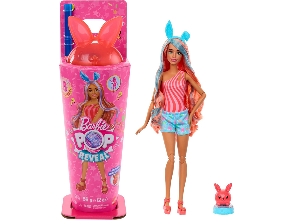 Barbie - Pop Reveal - Série Shakes - Poupée avec lapin rouge