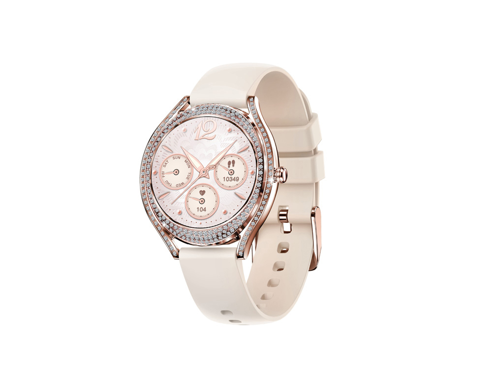 Montre connectée EKO-Diamond - Coloris Rose (Bracelet en silicone)