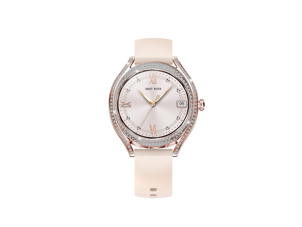 Montre connectée EKO-Diamond - Coloris Rose (Bracelet en silicone)