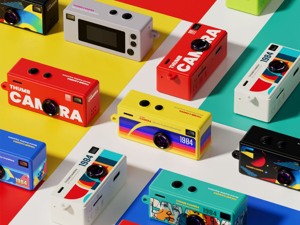 Mini caméra 1080p - Modèle Rétro 80 - Coloris Cyan