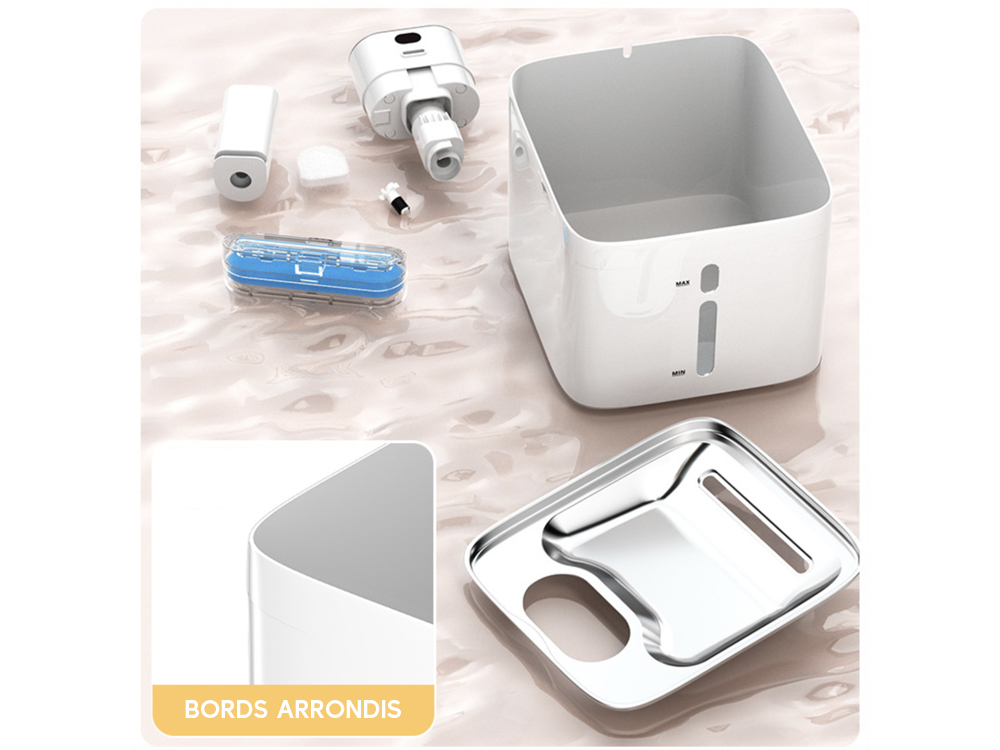 Fontaine à eau sans fil Inox 4,2L - Modèle INO2 - Coloris Blanc