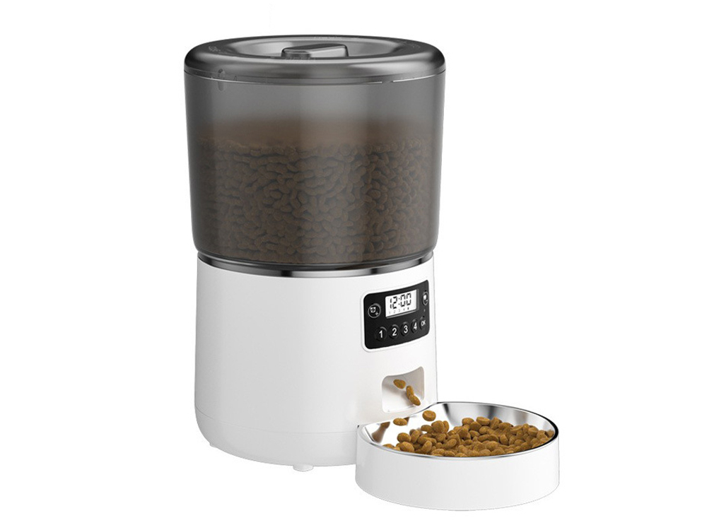 Distributeur de croquettes automatique 4L - Modèle Foodies - Coloris Blanc