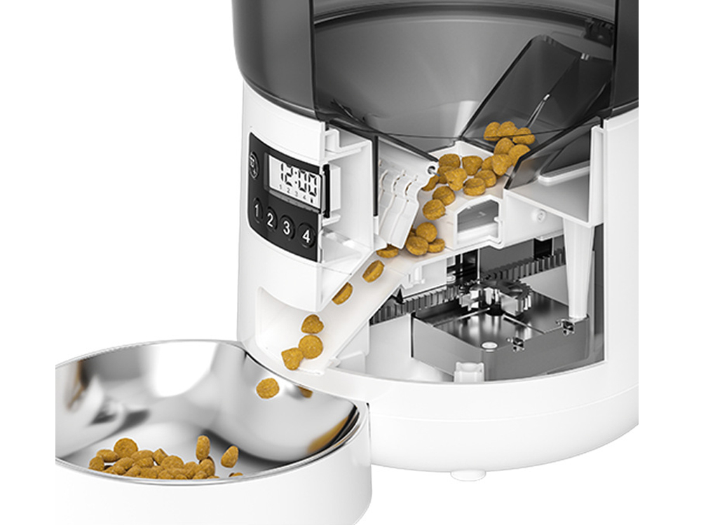 Distributeur de croquettes automatique 4L - Modèle Foodies - Coloris Blanc