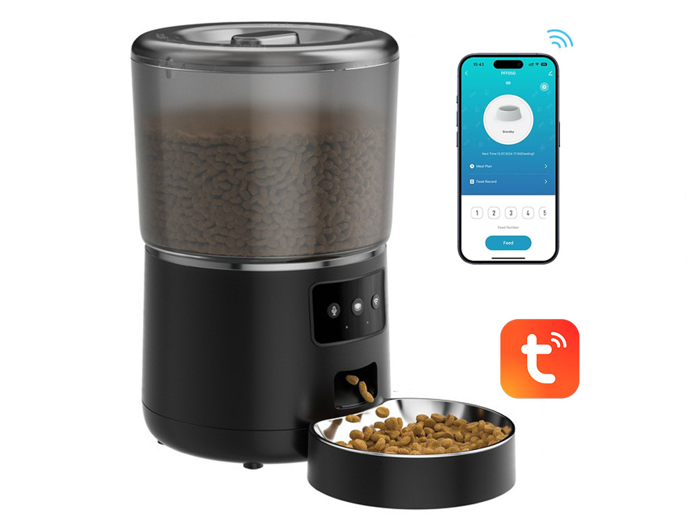Distributeur de croquettes automatique 4L Wifi - Modèle Foodies Smart - Coloris Noir