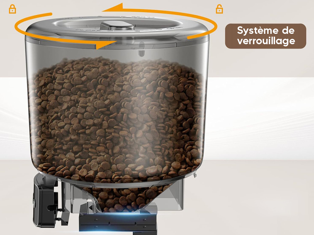 Distributeur de croquettes automatique 4L Wifi - Modèle Foodies Smart - Coloris Noir
