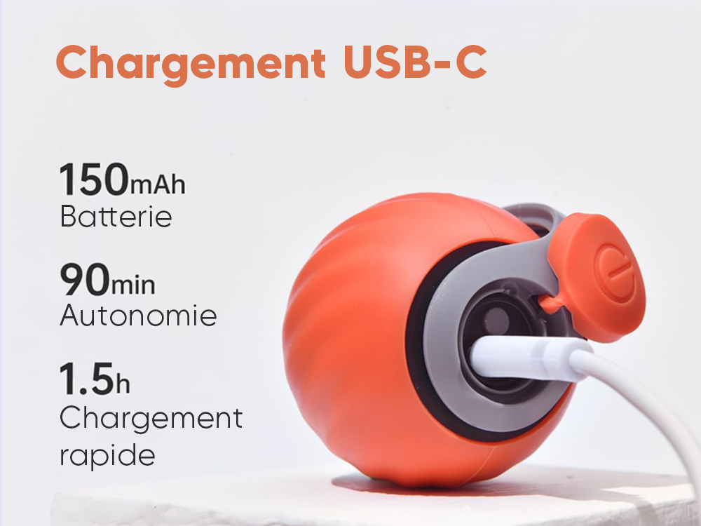 Jouet interactif à 2 vitesses rechargeable et lumineux - Coloris Orange