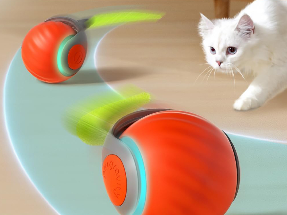 Jouet interactif à 2 vitesses rechargeable et lumineux - Coloris Orange