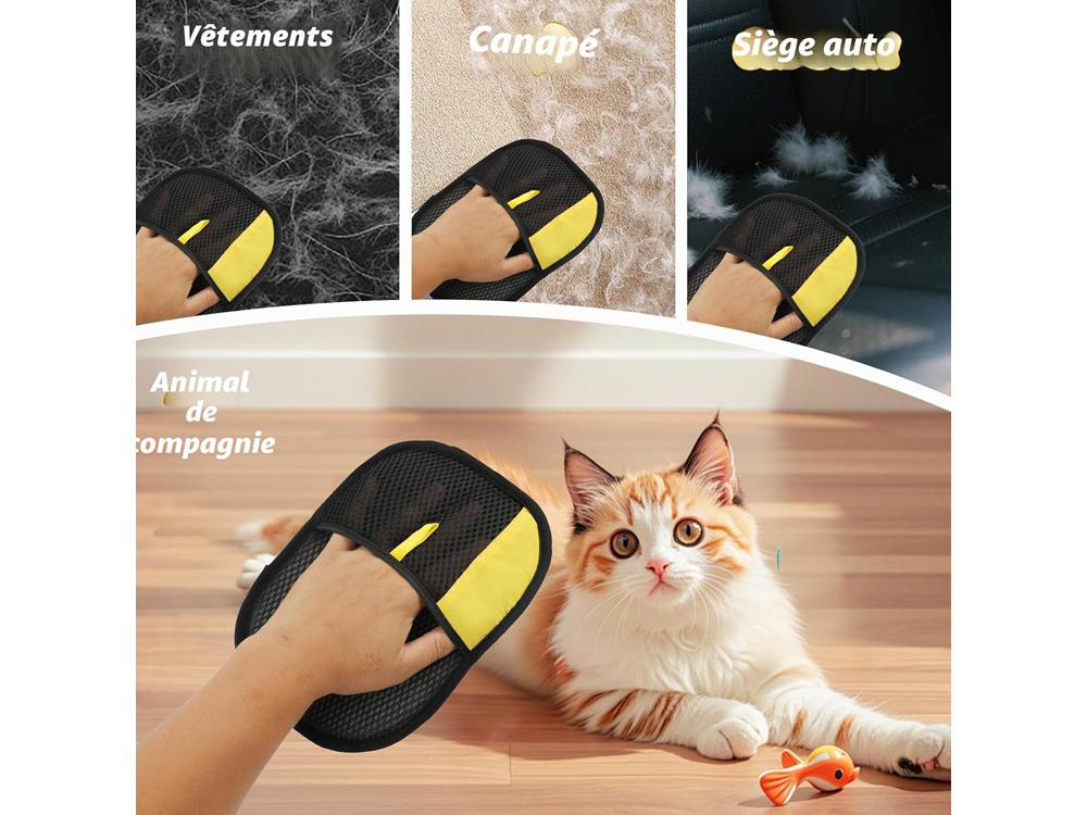 Lot de 2 gants anti-poils
