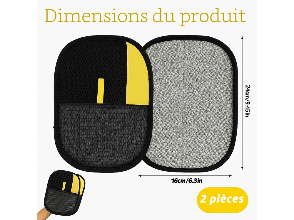 Lot de 2 gants anti-poils
