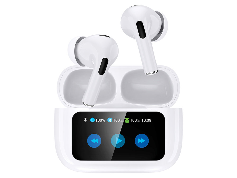Écouteurs TWS Bluetooth avec écran LCD - Coloris Blanc