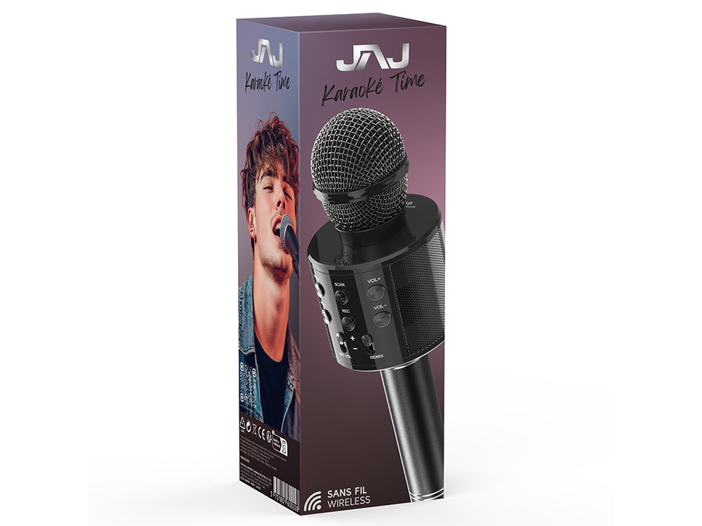 Micro Karaoké Bluetooth avec fonction REC - Coloris Noir