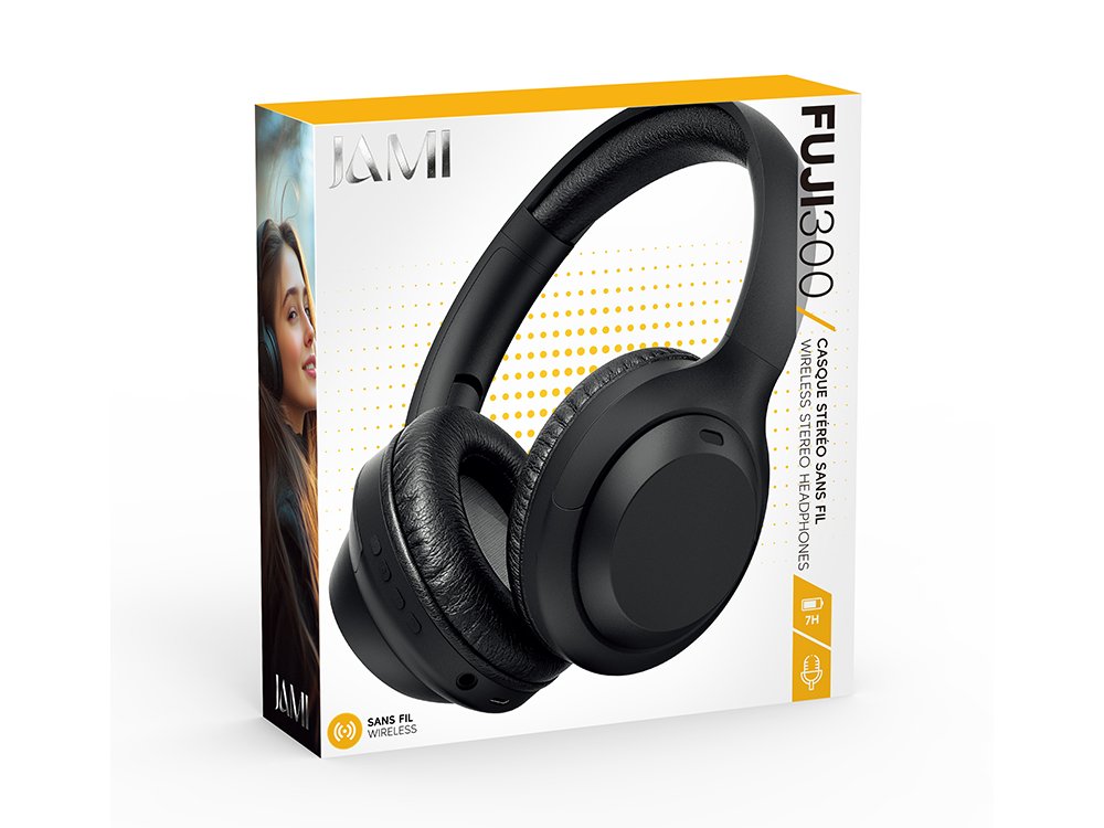 Casque stéréo Bluetooth - Modèle FUJI300 - Coloris Noir