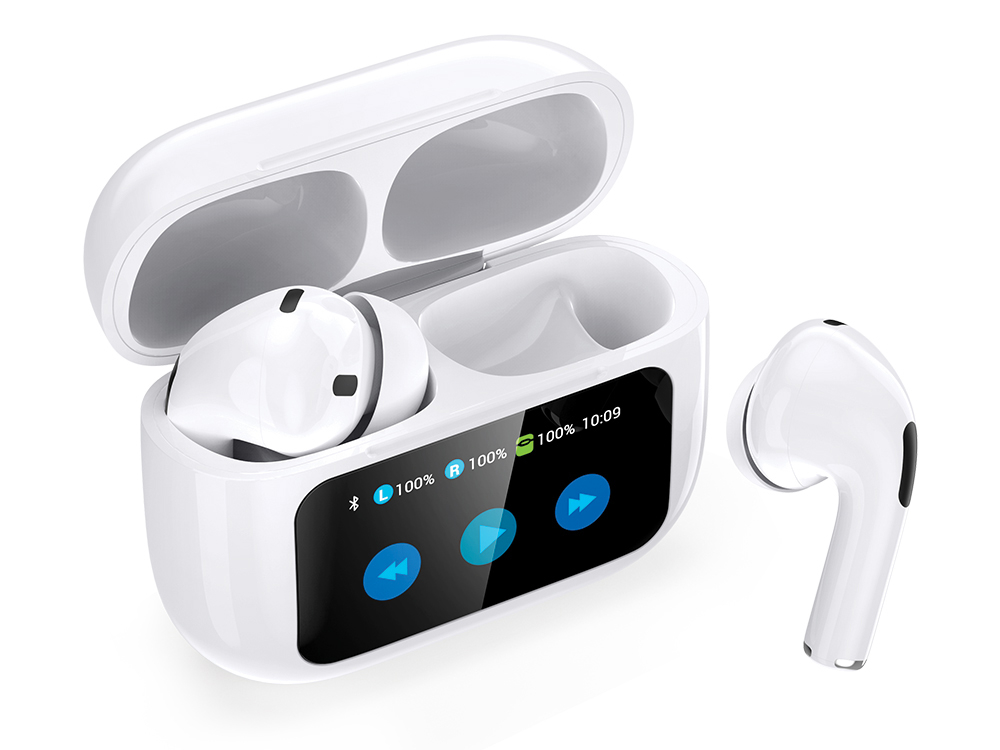 Écouteurs TWS Bolaris LCD Bluetooth 5.4 - Modèle Busan - Coloris Blanc