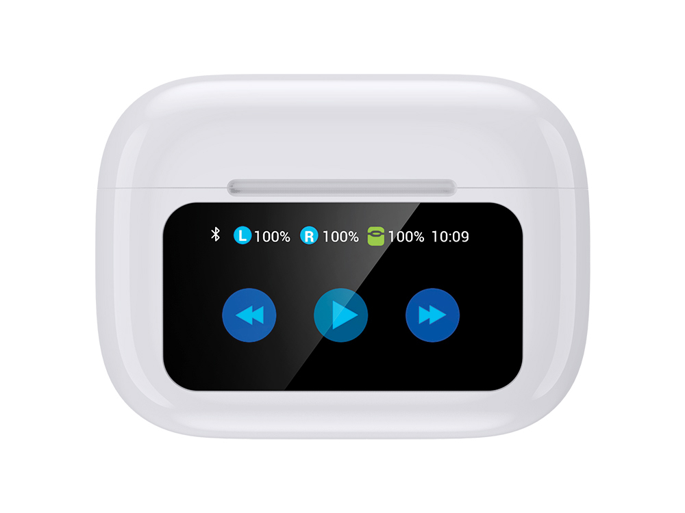 Écouteurs TWS Bolaris LCD Bluetooth 5.4 - Modèle Busan - Coloris Blanc