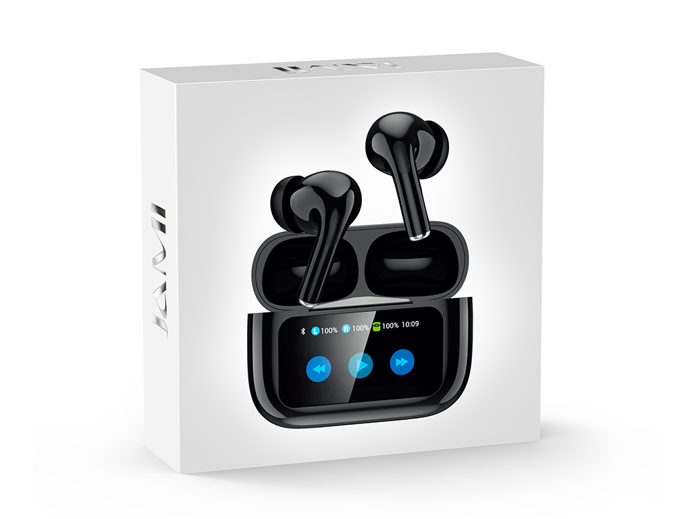 Écouteurs TWS Bluetooth avec écran LCD - Coloris Noir