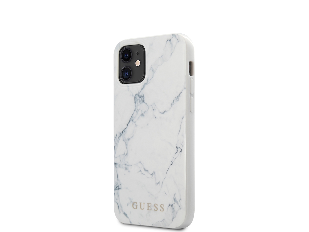 Coque Guess Marble pour iPhone 12 Mini - Blanche