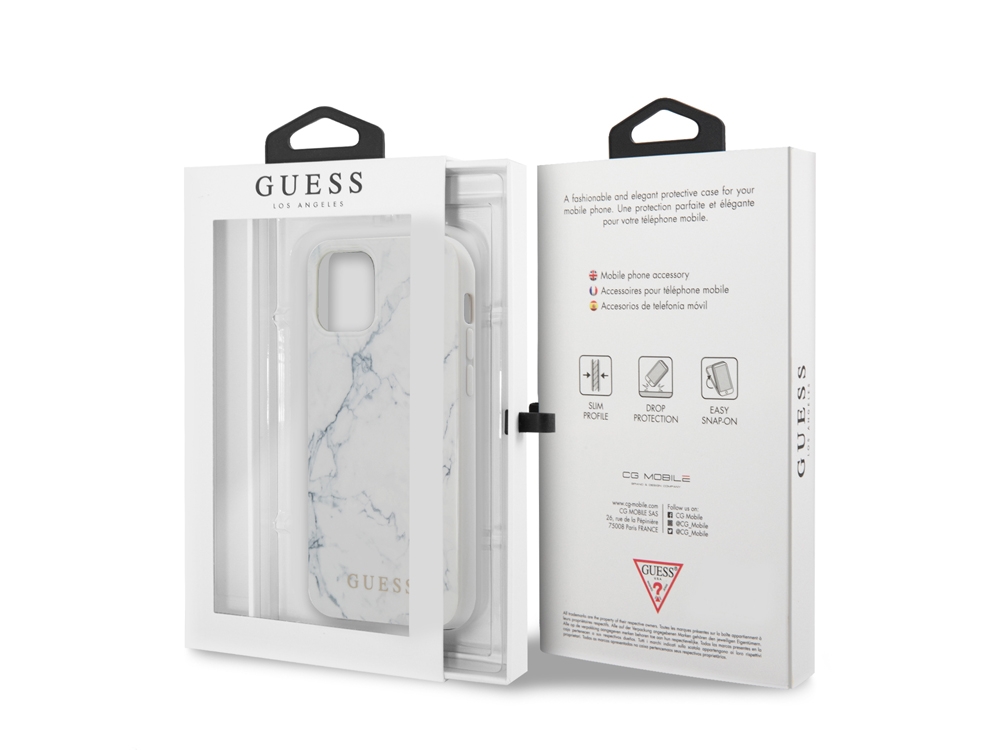 Coque Guess Marble pour iPhone 12 Mini - Blanche