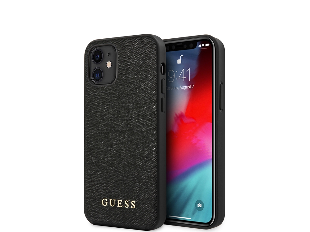 Coque Guess Saffiano pour iPhone 12 Mini - Noire