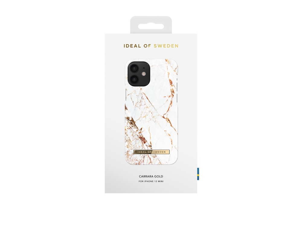 Coque Ideal of Sweden Fashion Carrara Gold pour iPhone 12 Mini - Or/Blanche