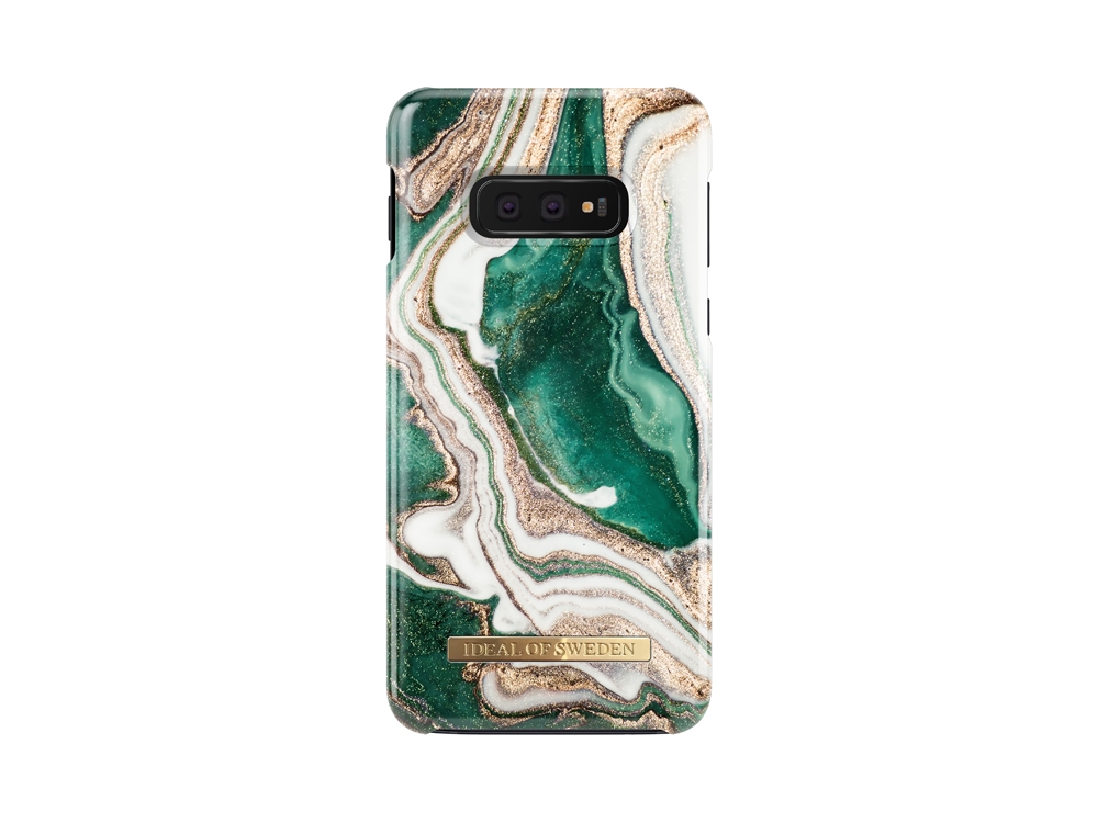 Coque Ideal of Sweden Fashion Golden Jade Marble pour Samsung Galaxy S10 edge - Or/Emeraude