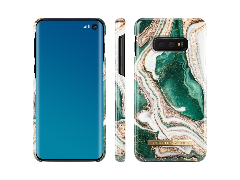 Coque Ideal of Sweden Fashion Golden Jade Marble pour Samsung Galaxy S10 edge - Or/Emeraude