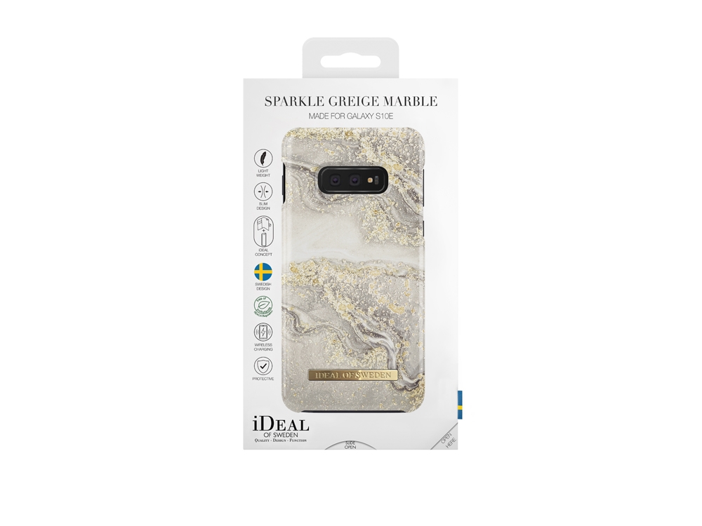 Coque Ideal of Sweden Fashion Sparkle Marble pour Samsung Galaxy S10 edge - Greige