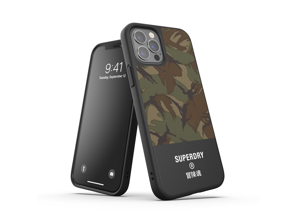 Coque Superdry Canvas pour iPhone 12 et iPhone 12 Pro - Army