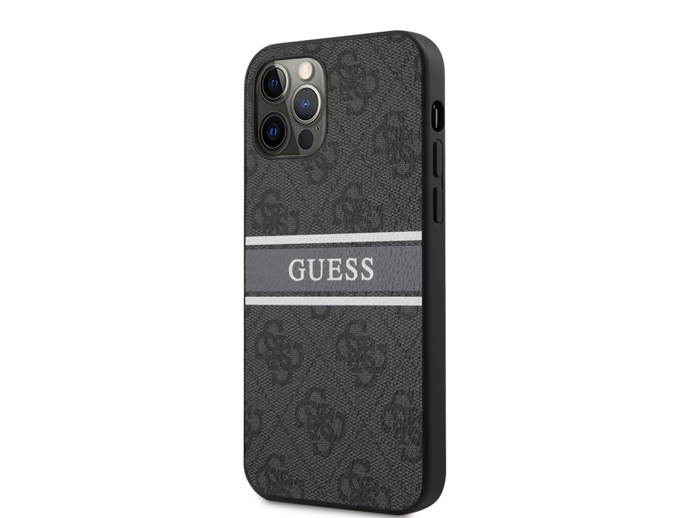 Coque Guess Stripe pour iPhone 12 et iPhone 12 Pro - Grise