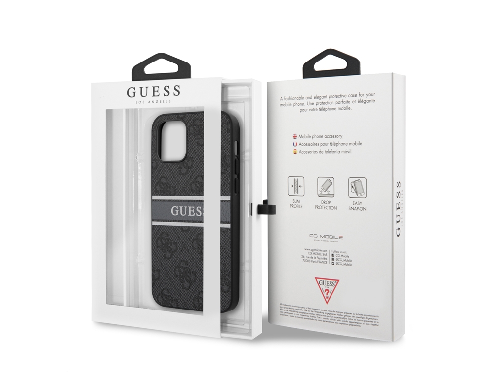 Coque Guess Stripe pour iPhone 12 Pro Max - Grise