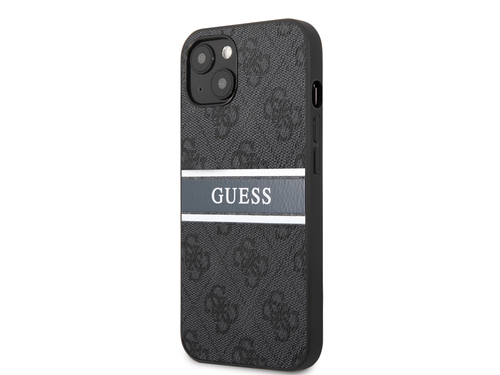Coque Guess PU 4G Stripe pour iPhone 13 Mini - Grise