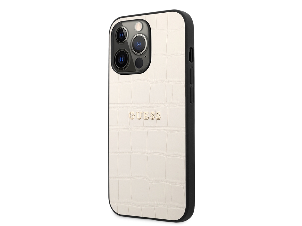 Coque Guess PU Croco pour iPhone 13 Pro - Beige