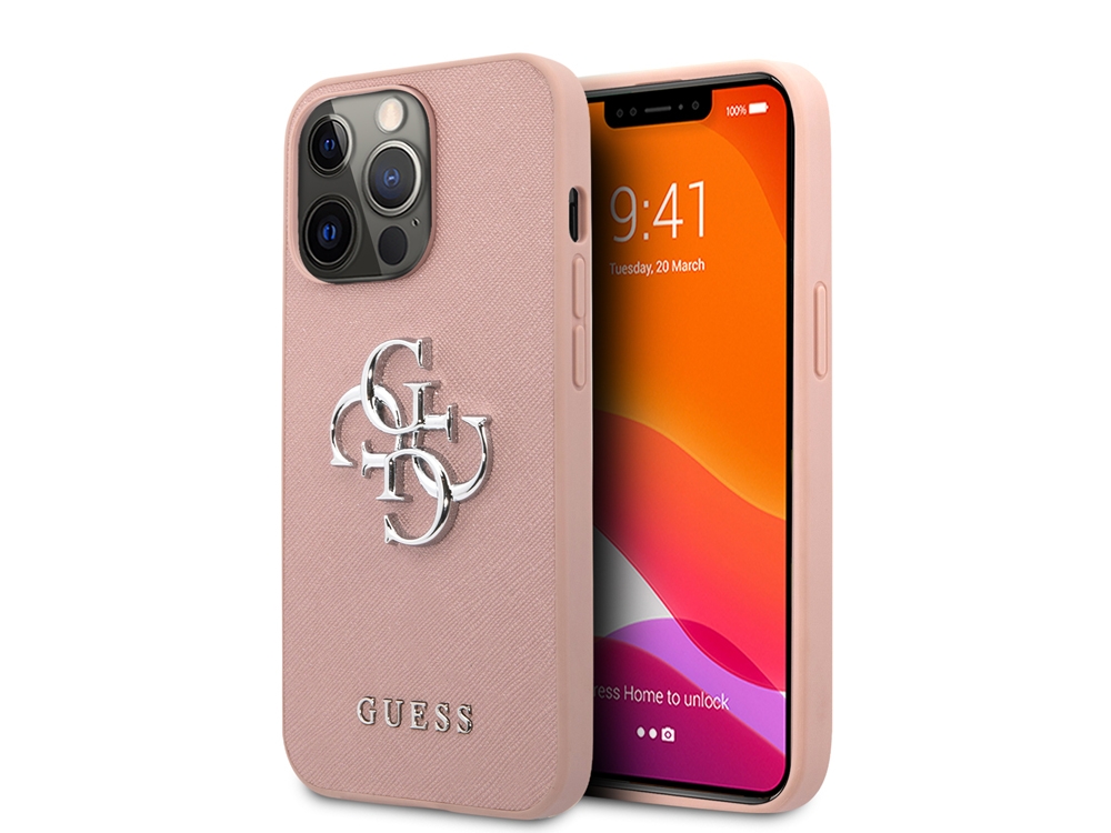 Coque Guess PU Saffiano 4G pour iPhone 13 Pro - Rose