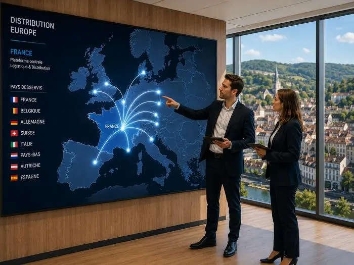 Rayonnages de l'entrepôt JG Distribution