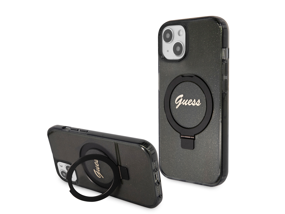 Coque Guess TPU Ring Stand Magsafe pour iPhone 15 Plus