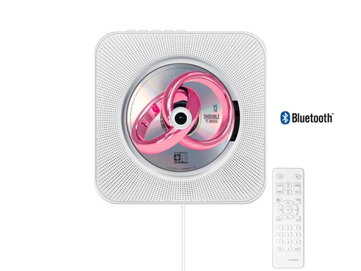 [Y132] Lecteur CD mural avec fonction Bluetooth et télécommande Bolaris - Modèle Cancale (Blanc)