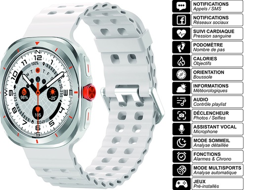 [FFE649] Montre connectée EKO - Modèle Copernic (Blanc)