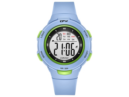 [TK184] Montre enfant étanche affichage digital - Modèle Exia - Blanche (Bleu)