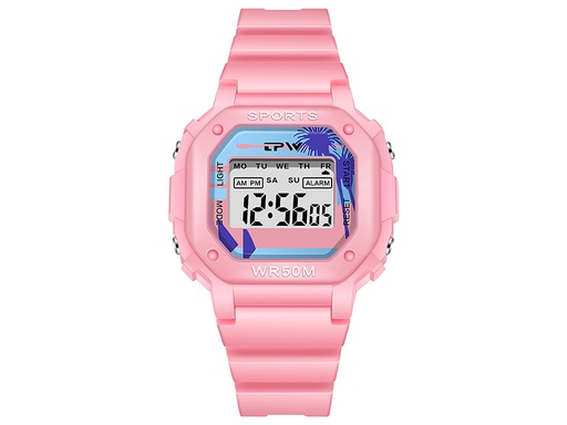 [TK180] Montre enfant étanche affichage digital - Modèle Timex - Blanche (Rose)