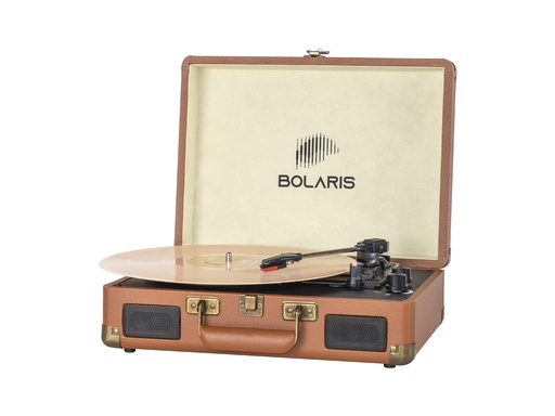 [Y037] Platine vinyle Bolaris Bluetooth 3 W - Modèle Rio (Marron)