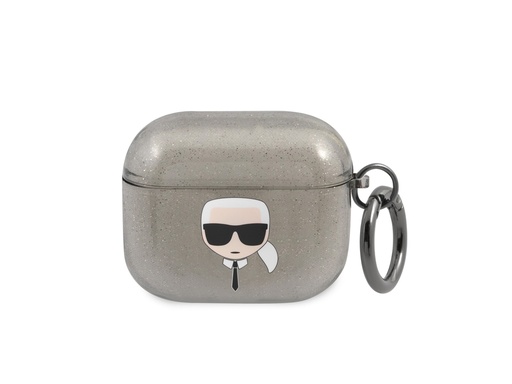 [H0278] Protection Karl Lagerfeld Glitter à paillettes pour Airpods 3 (Noir)