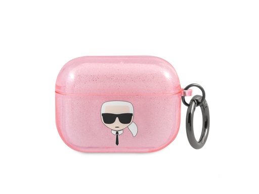 [H0322] Protection Karl Lagerfeld Glitter à paillettes pour Airpods Pro (Rose)