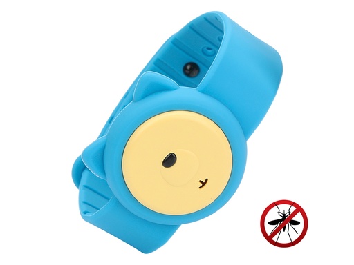 [TK160] Bracelet répulsif anti-moustique ultrasons - Modèle Summer Fun (Bleu)