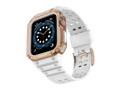 [TTE769] Bracelet en TPU intégral Ultimate pour Apple Watch 42/44/45mm (Blanc)