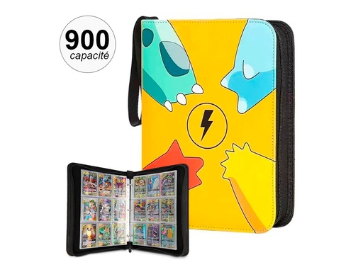 [TK377] Portfolio classeur pour cartes Pokémon - 900 emplacements (Jaune)