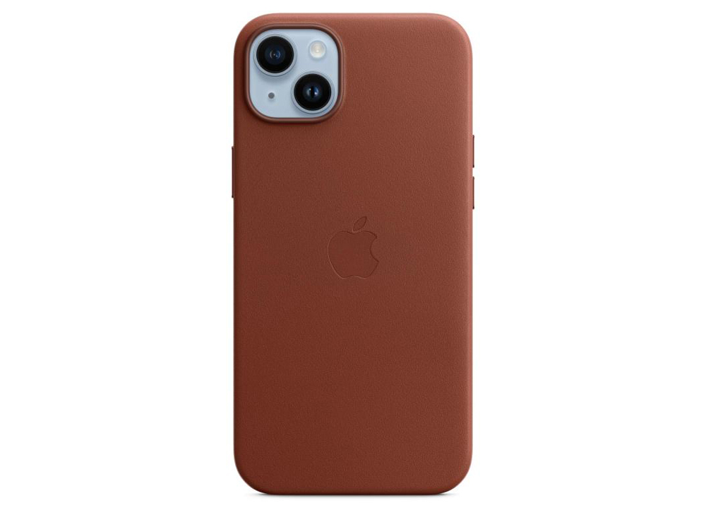 Coque en cuir avec MagSafe pour iPhone 14 Plus - Noir Minuit