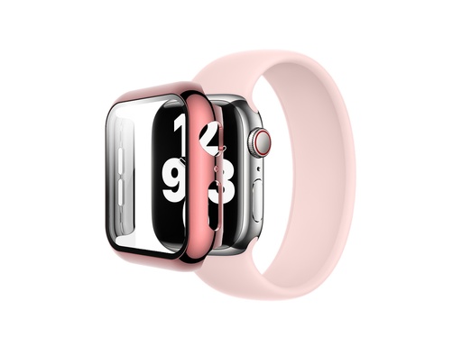 [TTE784] Coque de protection intégrale avec verre trempé pour Apple Watch 41mm (Rose)