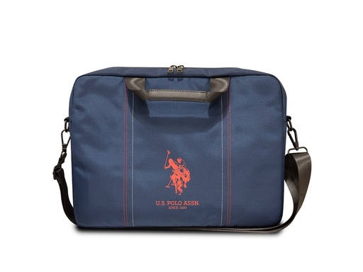 [H8490] Sac d'ordinateur 15'' U.S Polo ASSN. - Modèle Double Horse - Marine (Bleu marine)