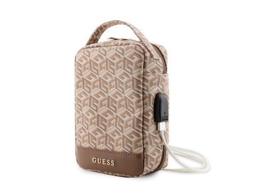 [H20269] Sacoche de voyage USB Guess - Modèle G Cube (Marron)