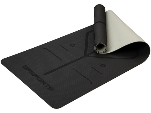 [B214] Tapis de Yoga DF SPORTS antidérapant 183x61x0.6cm avec housse - Modèle Nirvana (Noir)