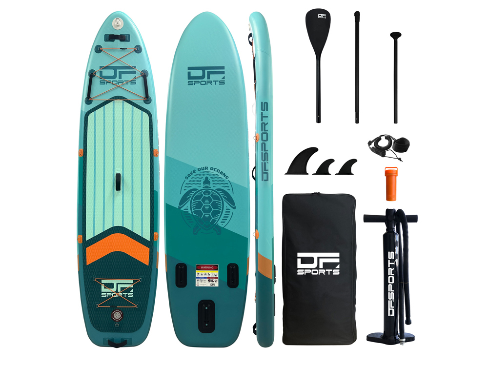 Paddle gonflable 320cm DF SPORTS avec pack accessoires - Modèle Palawan - Bleu